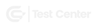 Logo of a test center with a stylized 'G' and text.